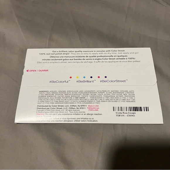 *Retired* Color Street: Costa Rica Escape | Island Geometric Summer Palm White - Picture 4 of 12